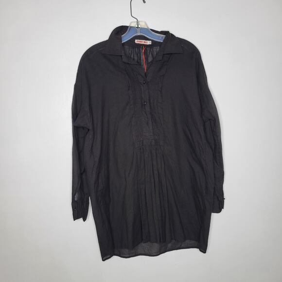 NEW Johnny Was Melanie Blouse Black Popover Sheer Cotton Women Small - Picture 9 of 12